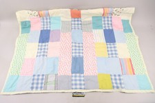Colorful Vintage Handmade Patchwork Baby/Toddler Quilt 59" x 39" Excellent Cond 