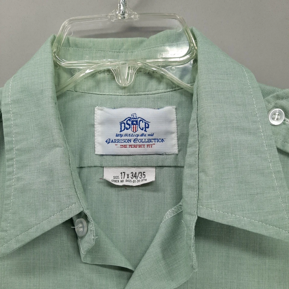 Рубашка мужская DSCP Garrison Collection 17x34/35 зеленая с коротким рукавом на пуговицах - Изображение 2 из 4