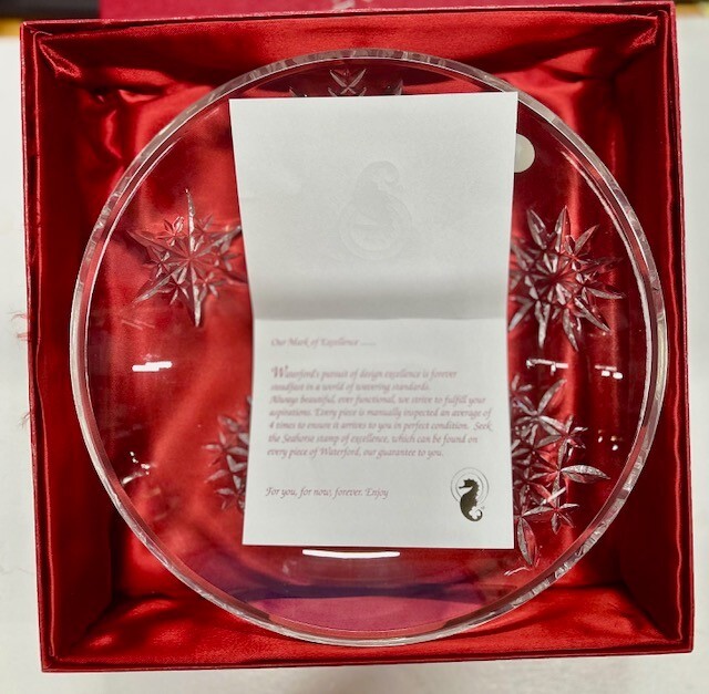 Waterford Crystal 9 Inch Bowl in Red Box with Sea Horse Pamphlet