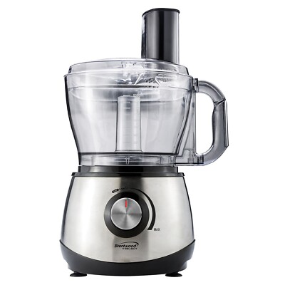 Brentwood Select 600W 9-Cup Stainless Steel Food Processor w Attachments Blades