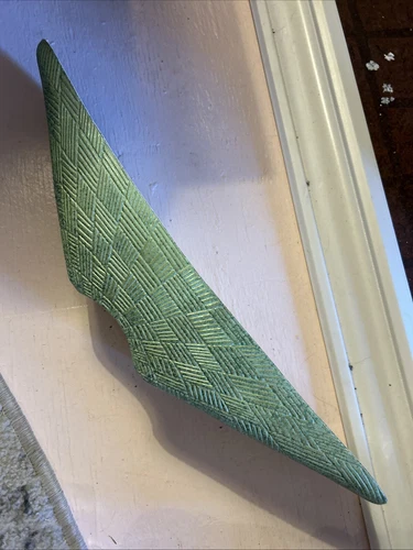 Vintage Shawnee 1417 Art Deco Planter Pot Bread Loaf Basket Green Sticker Long￼