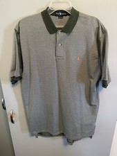 Ralph Lauren Men’s Large Vintage Polo Shirt Short Sleeve USA Made Green Checks