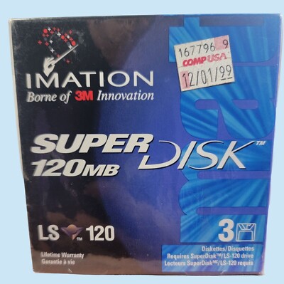 Imation 120MB SuperDisk LS-120 3-Pack Sealed