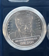 1 oz .999 Fine Silver Round Trump The Don Never surrender mugshot BU 77.47 per troy oz
