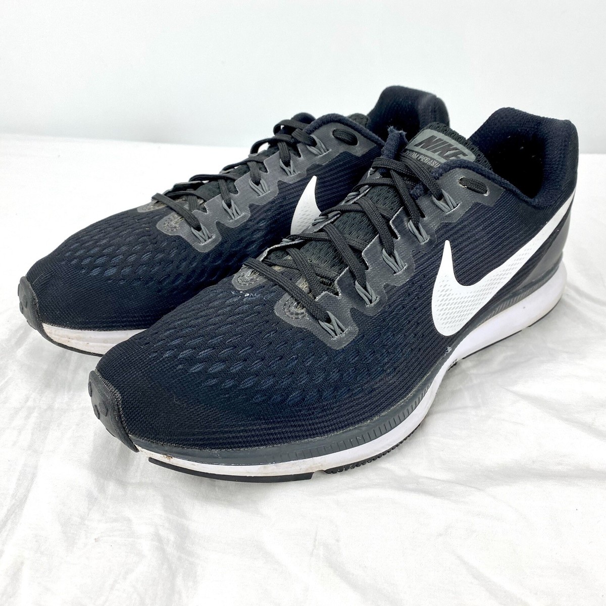 Nike Zoom Pegasus 34 Black White Athletic Running Sneakers Shoes