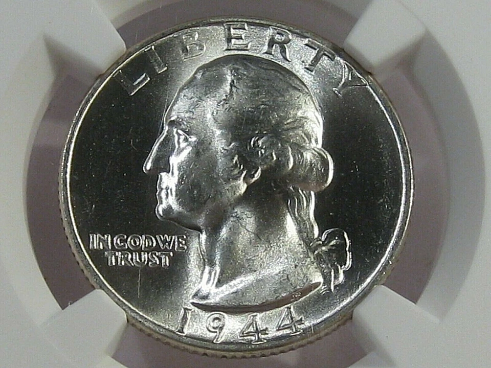 BU GEM 1944 Silver Washington Quarter NGC MS67. #23 - Image 2 of 4
