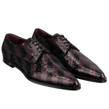 Dolce & Gabbana Sequin Dg Gold Logo Shoes Millenials Burgundy Black