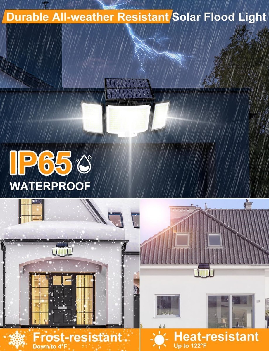 Luz Solar Interior Casa Lámpara Solar De Pared Para Exteriores - 30W LED, IP65 (Blanco Cálido/Frío, 5m Cable) Lamparas Solares Exteriores