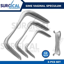 12 Set of SIMS Vaginal Speculum OB/Gynecology Surgical Instruments German Grade