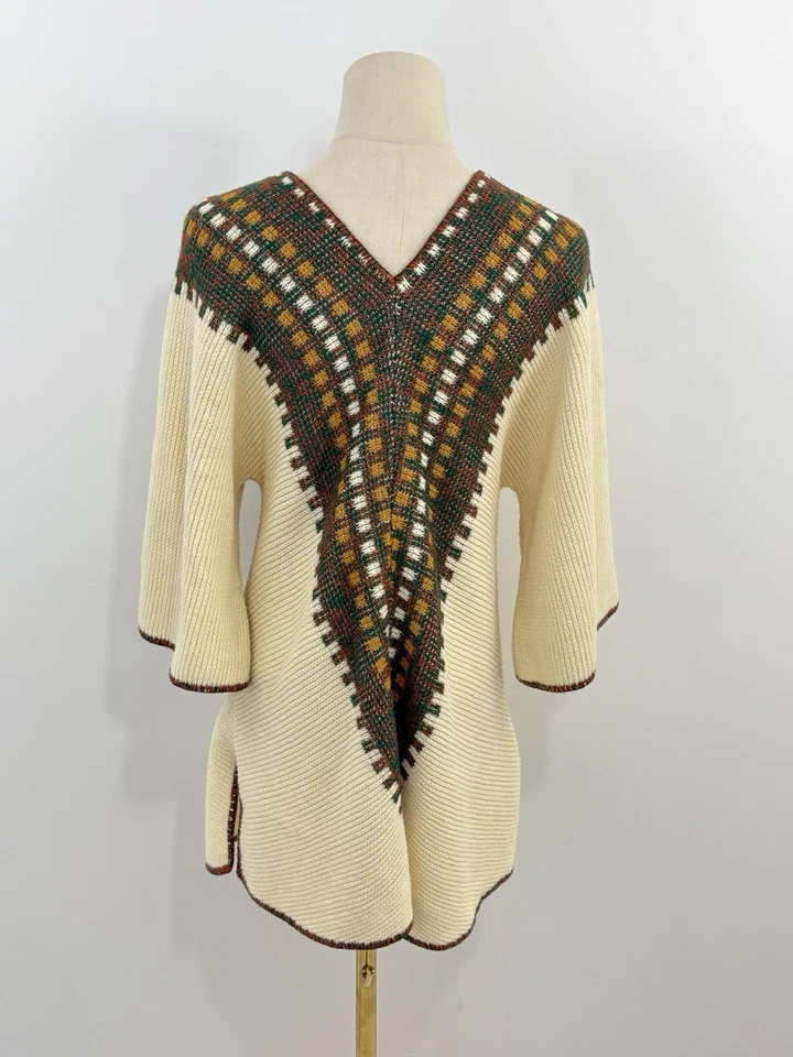 VTG 70s JC Penney Womens Sweater Tunic Flare Bell Sleeves Rare Hippy Boho - Image 4 of 4