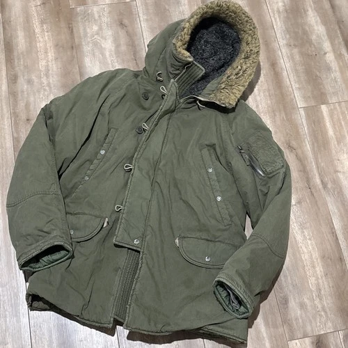 Abercrombie & Fitch Green Military Parka Type A with Hood No. 895 Sz Large Heavy