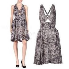 STELLA McCARTNEY Floral Cotton Silk Blend Sun Dress Gray FEMININE COMFY LUXURY 