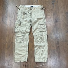 Vintage Polo Ralph Lauren Pants Mens 36 Beige Military Paratrooper Cargo Pockets