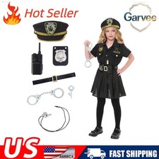Perfect Girls Police Officer Costume for Halloween Party Roleplay Costume