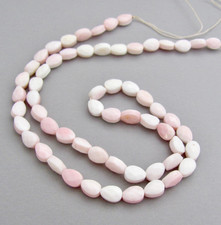 Queen Conch Shell Faceted Teardrop Pink White Gorgeous 7mm beads 16-1/4" Strand