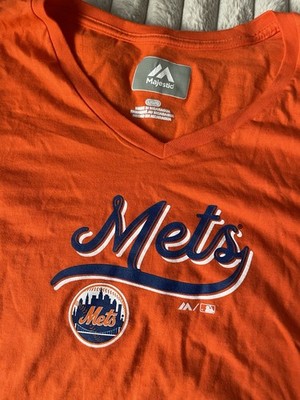 Brand New with Tags Mets V Neck Majestic Tee T-Shirt Large | eBay