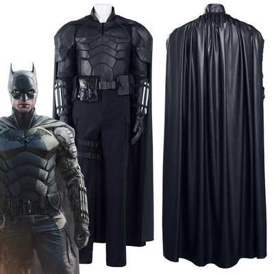 The Batman Bruce Wayne Cosplay Costume Pants Cloak and Mask Halloween full Suit