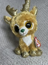 Ty Beanie Boos Glitzy the Reindeer Medium 9" DOB Dec 9 NWT