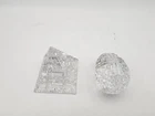 Waterford Crystal Paperweight Ribbon Egg And Pyramid Vintage