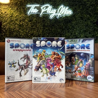 Spore PC Game and Two Expansion Packs, Galactic Adventures and Creepy & Cute