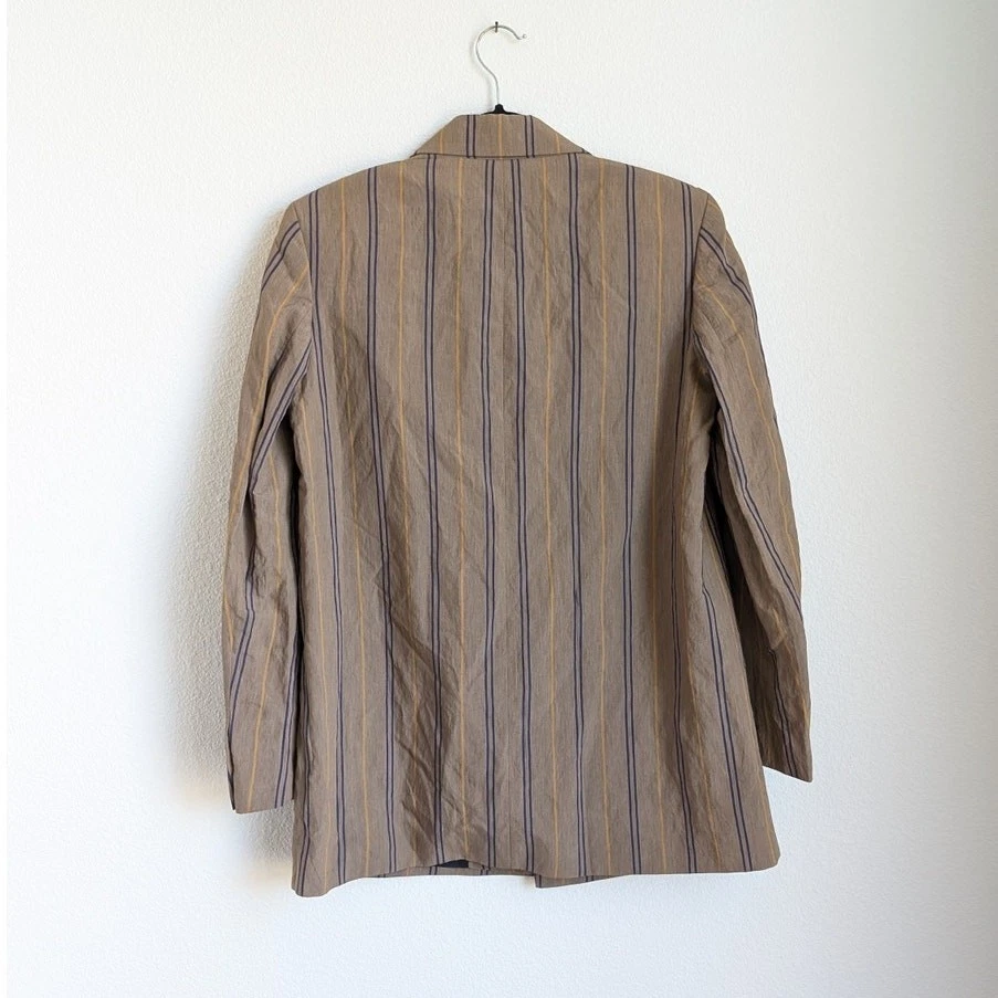 NWOT Zara Brown Striped Oversized Double-breasted Blazer, size S - Image 2 of 4