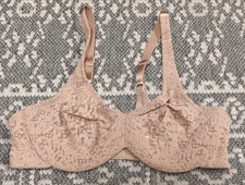 New Wacoal Halo Lace Full Figure Underwire Bra - Size 34C - Toast - 65547