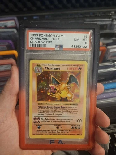 PSA 8 Charizard Shadowless Holo #4/102 1999 Base Set – Vintage WOTC Pokémon
