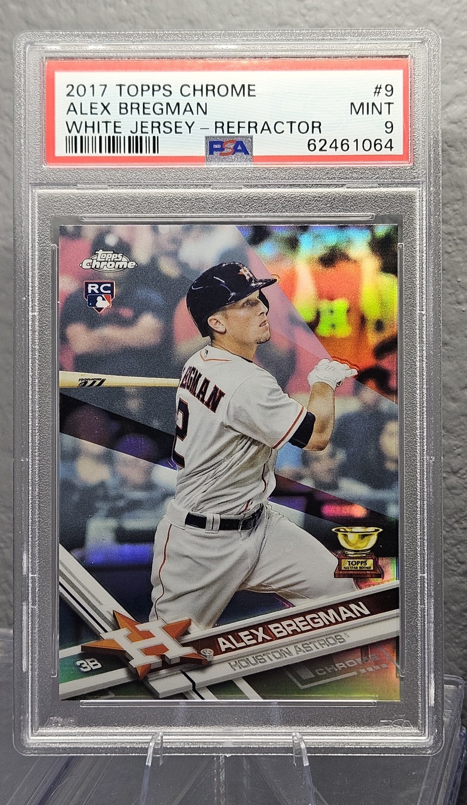 2017 Topps Chrome Alex Bregman White Jersey Refractor #9 PSA 9