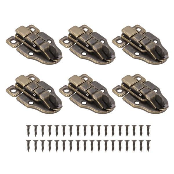 Kleiner Metallkasten Knebelverschluss,6Er Pack Entenschnabel-Hasp,Bronze-image