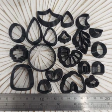 Lot of 20 Polymer Clay Cutters – Mixed Sizes (Some Used, Some Unused) #1