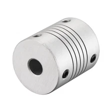 12mm to 7mm Aluminum Alloy Shaft Coupling Flexible Coupler L30xD25 Silver