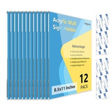 Acrylic Sign Holder 8.5 x 11 Wall Mount, Clear Plastic Sign Display Frame wit...