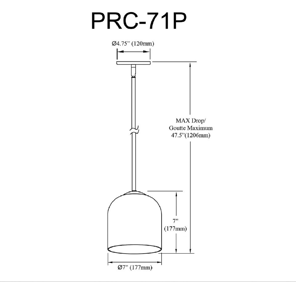 Dainolite PRC-71P Patrice 7"W Mini Pendant - Alabaster / Matte Black - Image 4 of 4