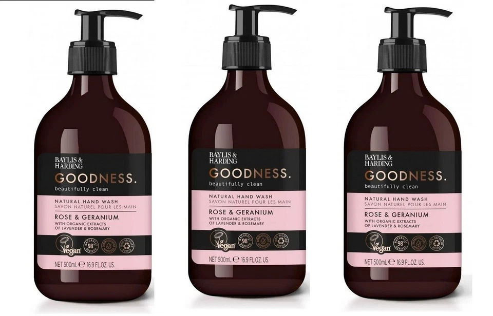 Baylis & Harding Goodness hand wash natur Rose & Geranium 500 ml ( 3 Stück) - Bild 1 von 1