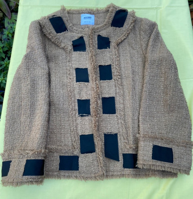 Moschino Cheap and Chic Tweed Ribbon Virgin Wool Jacket Blazer 8 Italy Brunch