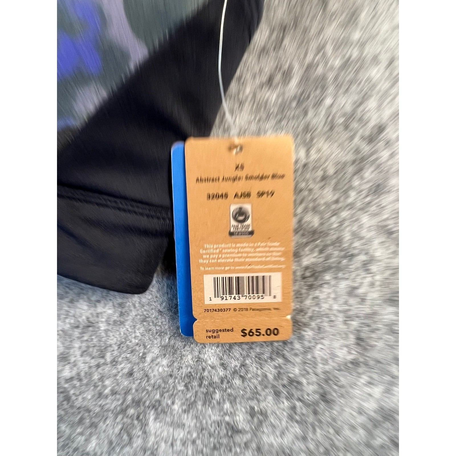 Patagonia Wild Trails Sports Bra Abstract Jungle Smolder Blue XS thumbnail 3