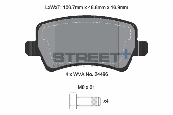 BremsbeläGe Volvo V60 I (155) T5 Baujahr 10/13-05/18 KW 157 PS 214 - Pagid Racin-image