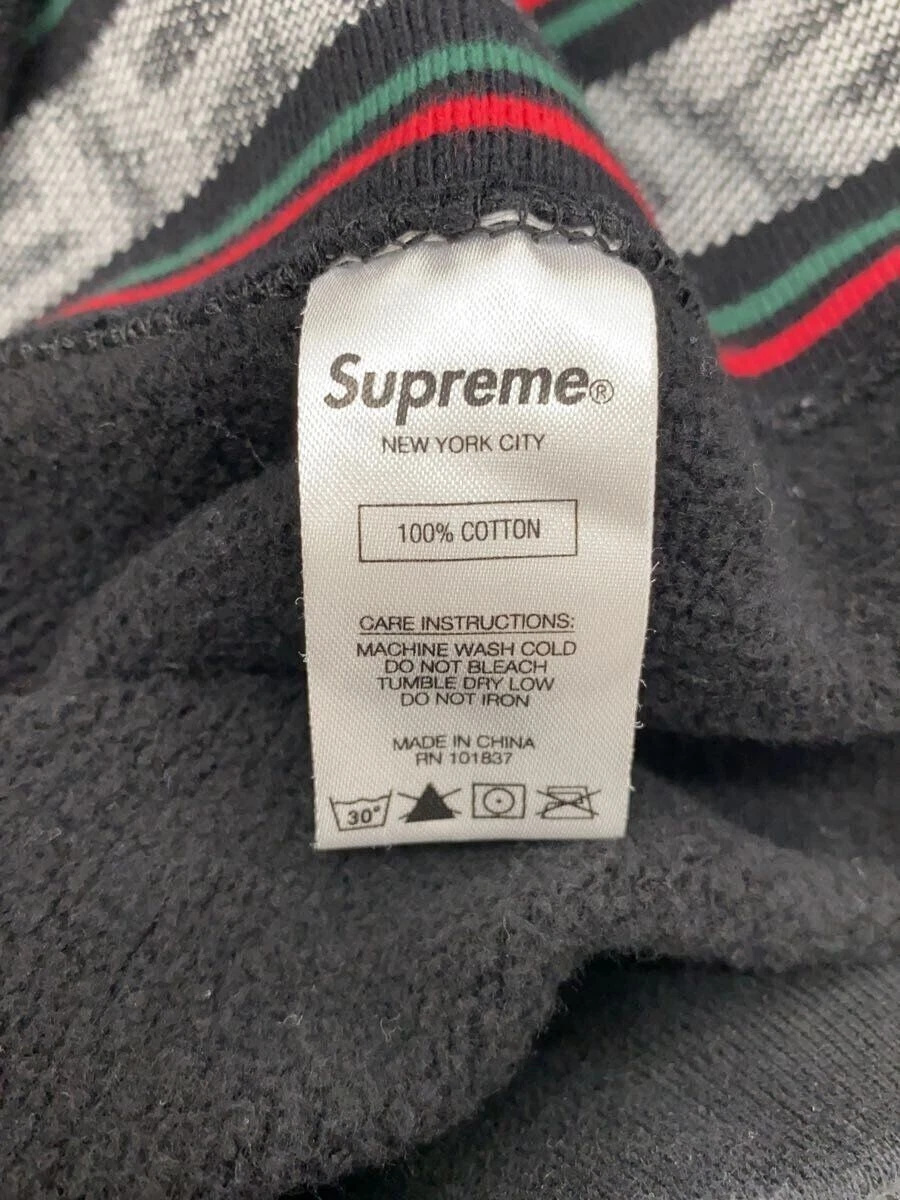 Felpa con cappuccio SUPREME cotone BLK testo costina con cappuccio usata