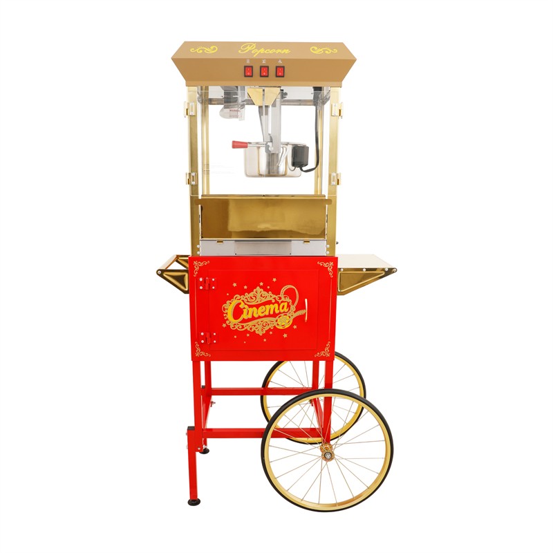 16Oz Commercial Popcorn Machine With Cart and 16 Oz Kettle & 3-Switch Control