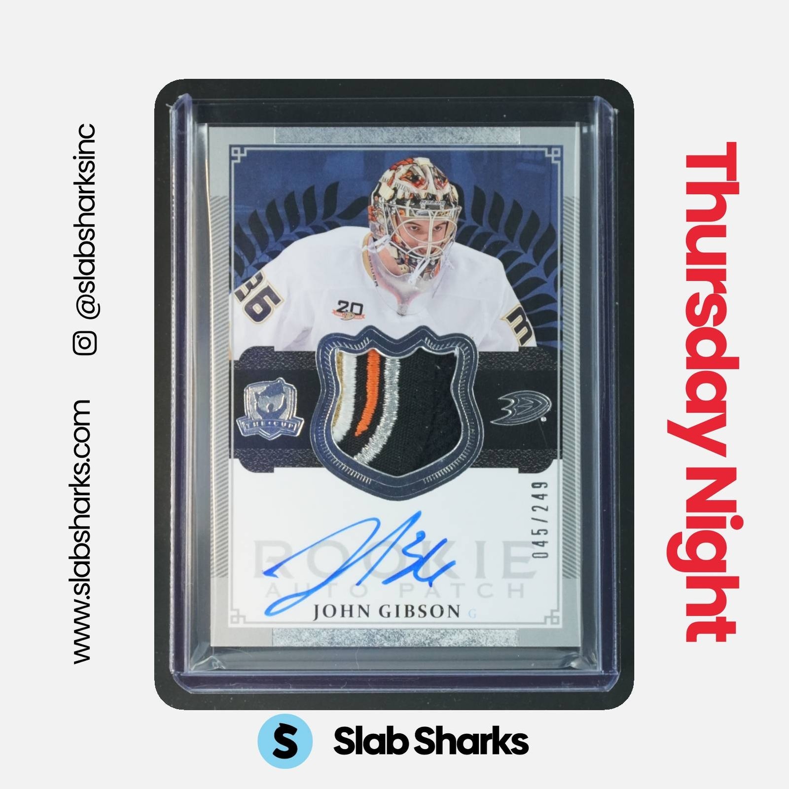 2013 UPPER DECK THE CUP #109 JOHN GIBSON 5 COLOR ROOKIE PATCH AUTO RC /249