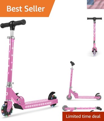 Jupiter Kids 2-Wheel Light-Up Kick Scooter - Adjustable & Foldable Accessory