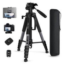 75" Camera Tripod, Heavy Duty Aluminum Camera Stand for ipad Phone, Travel Tr...