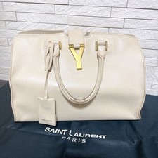 Borsa a mano Saint Laurent Paris Y-Line Cabas in pelle beige usata con custodia