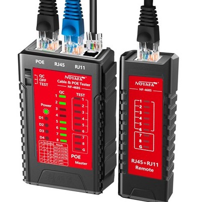 NF-468S Network Cable Tester RJ12 RJ11 RJ45 Ethernet POE Continuity Test