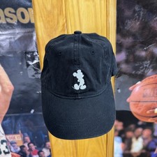 Disney Mickey Mouse Hat Cap Strap Back Black Embroidered Silhouette Mens Classic