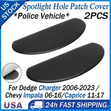 Gloss Spotlight Hole Cover 2PC For Dodge Charger, Chevy Tahoe Impala Police Cars