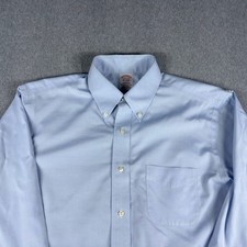 Brooks Brothers Madison Dress Shirt Mens 15.5 33 Blue Non-Iron Supima Cotton