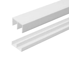36 Inch Long White Plastic Sliding Door Track Set for 1/2" Thick Panels (Pack...