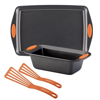 Rachael Ray Bakeware Oven Lovin' Nonstick Cookie Sheet, Loaf Pan, and Utensil