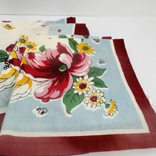 5 Moda Home Cotton Handkerchiefs Napkins Floral Square